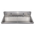 Stainless Steel Hand Wash Trough with Tap Holes, Wall Mounted Stainless Steel Scrub sink for Surgical Use